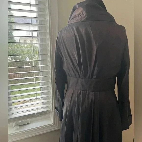 [12]Vintage Scott McClintock Brown Satin Open Neck Dress  Jacket - Picture 5 of 11